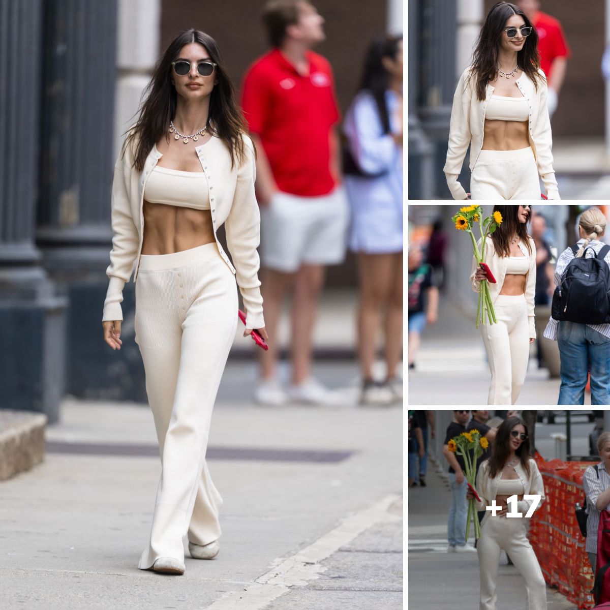 Emily Ratajkowski Bares Her Midriff In A Creamy Monochrome Look Wowi News