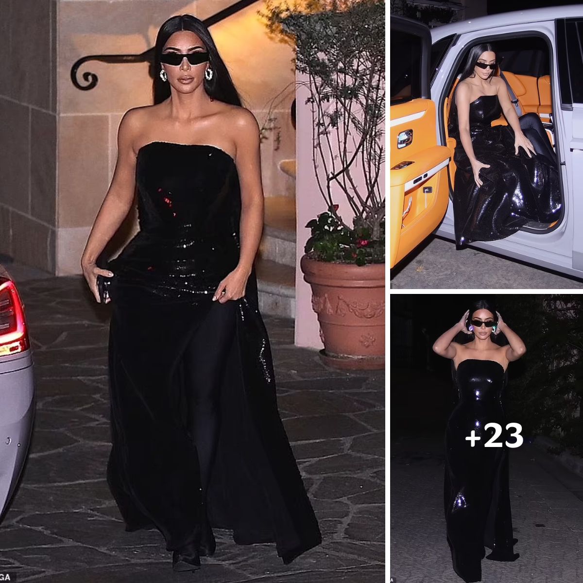 Kim Kardashian Looks Elegant In A Black Strapless Gown Wowi News